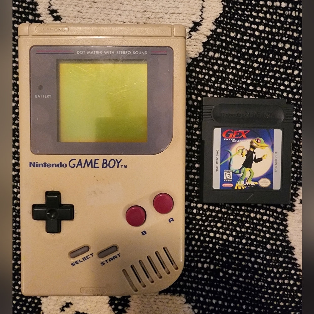 Nintendo Game Boy Launch Edition Handheld System - Gray with GEX Game TESTED